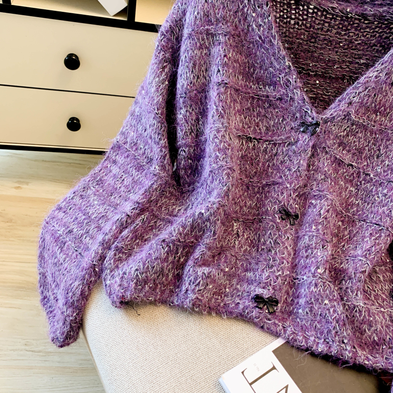 Korean style autumn sweater V-neck loose coat for women