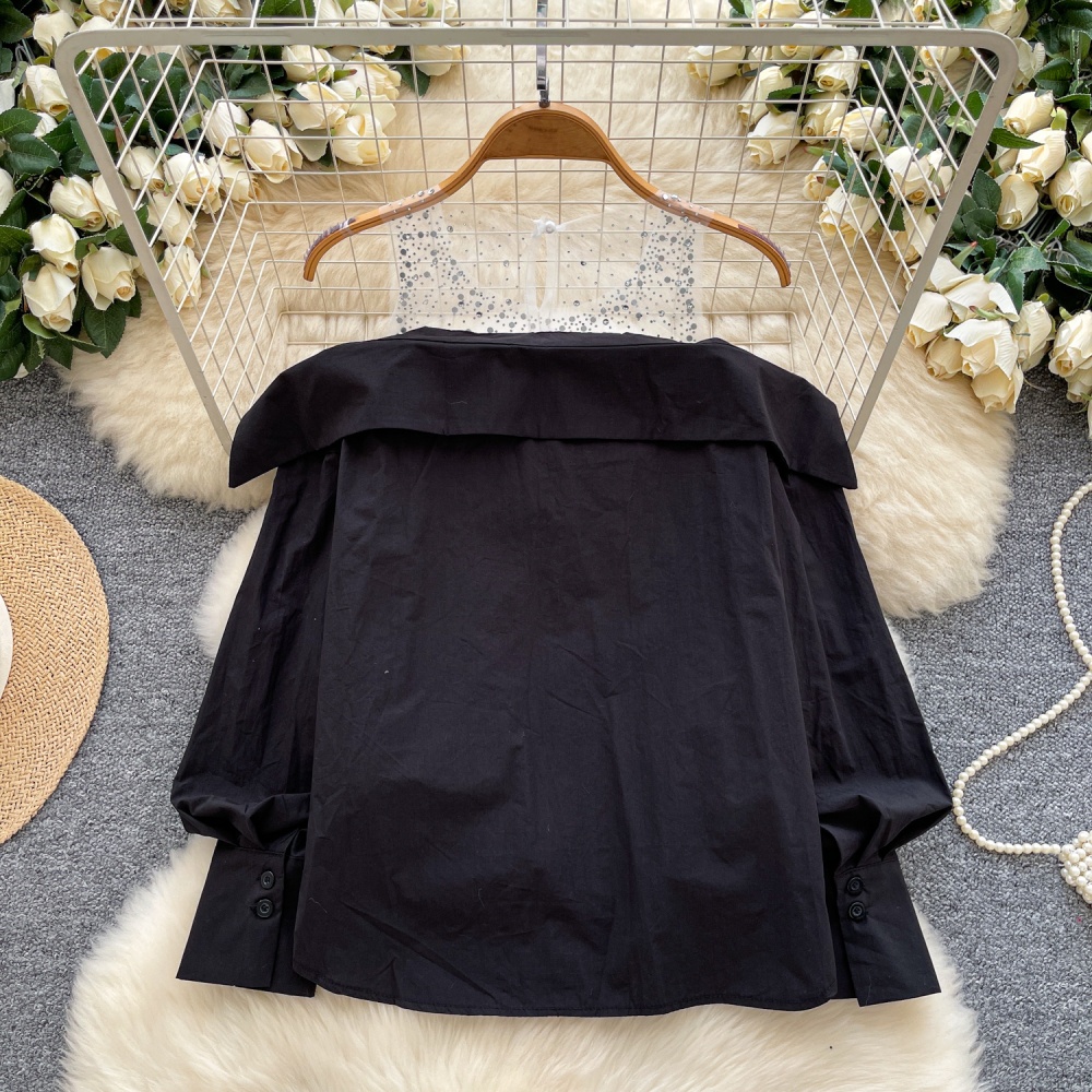 Splice autumn shirt halter loose tops for women