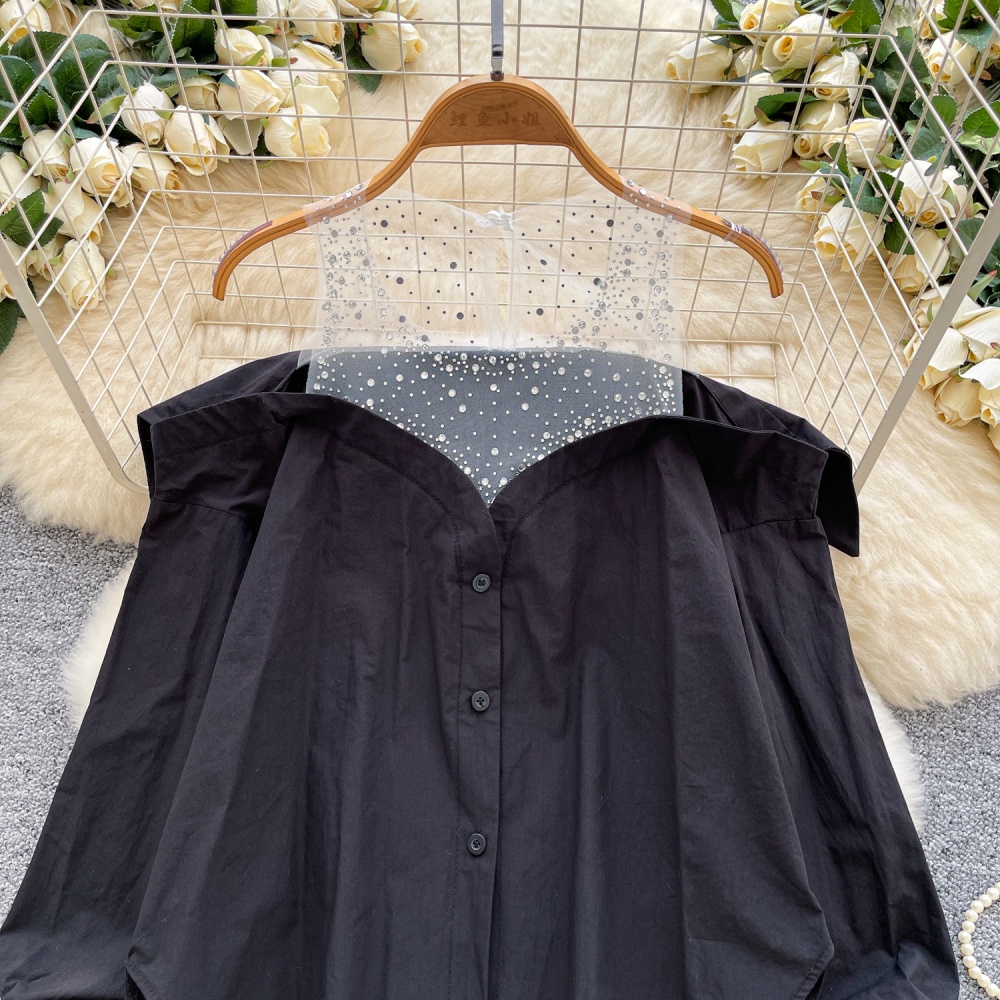 Splice autumn shirt halter loose tops for women
