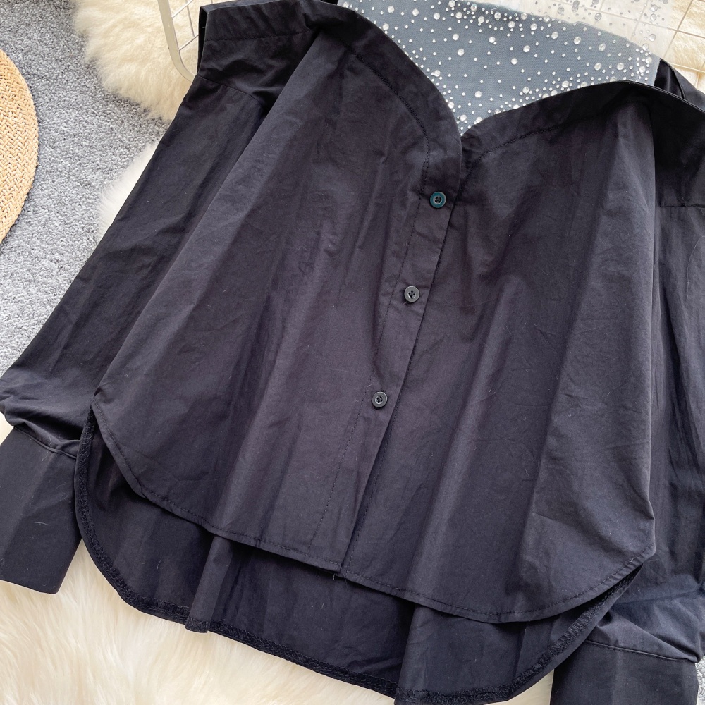 Splice autumn shirt halter loose tops for women