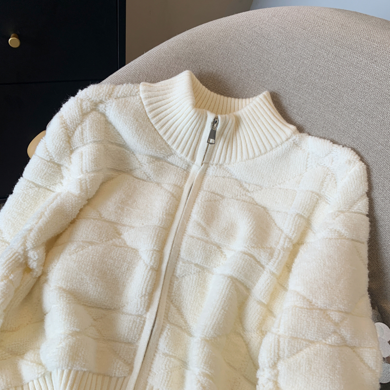Autumn and winter loose coat white cardigan for women