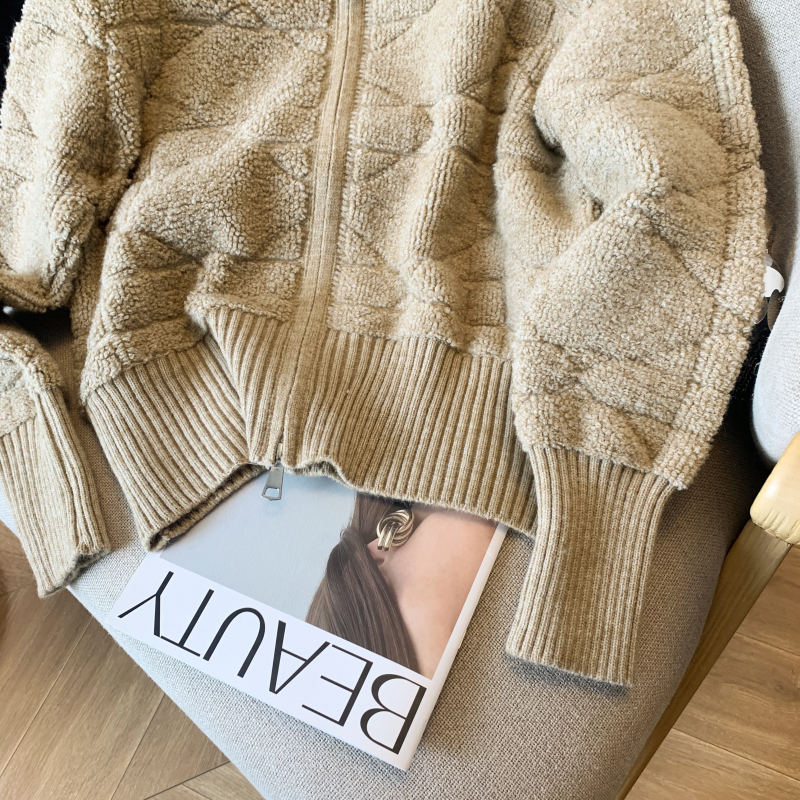 Autumn and winter loose coat white cardigan for women