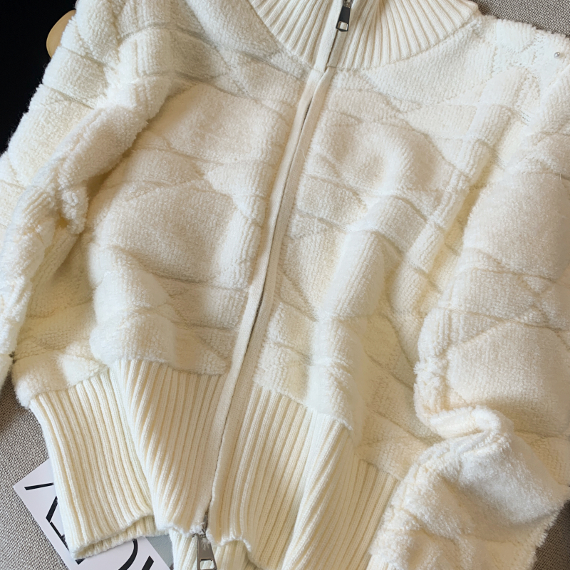 Autumn and winter loose coat white cardigan for women