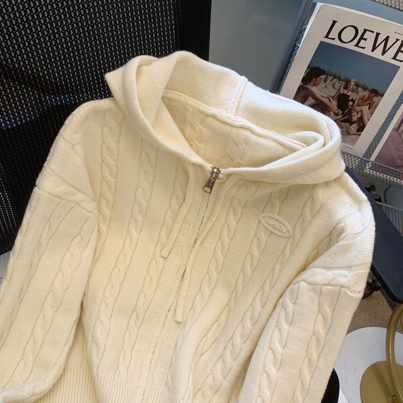 Long sleeve autumn and winter jacket hooded sweater