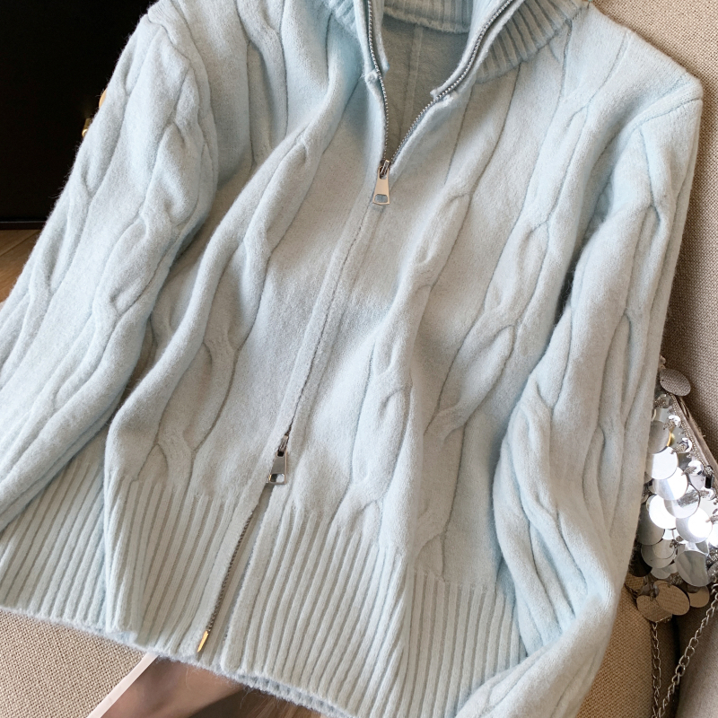 Knitted spring and autumn cardigan short coat for women