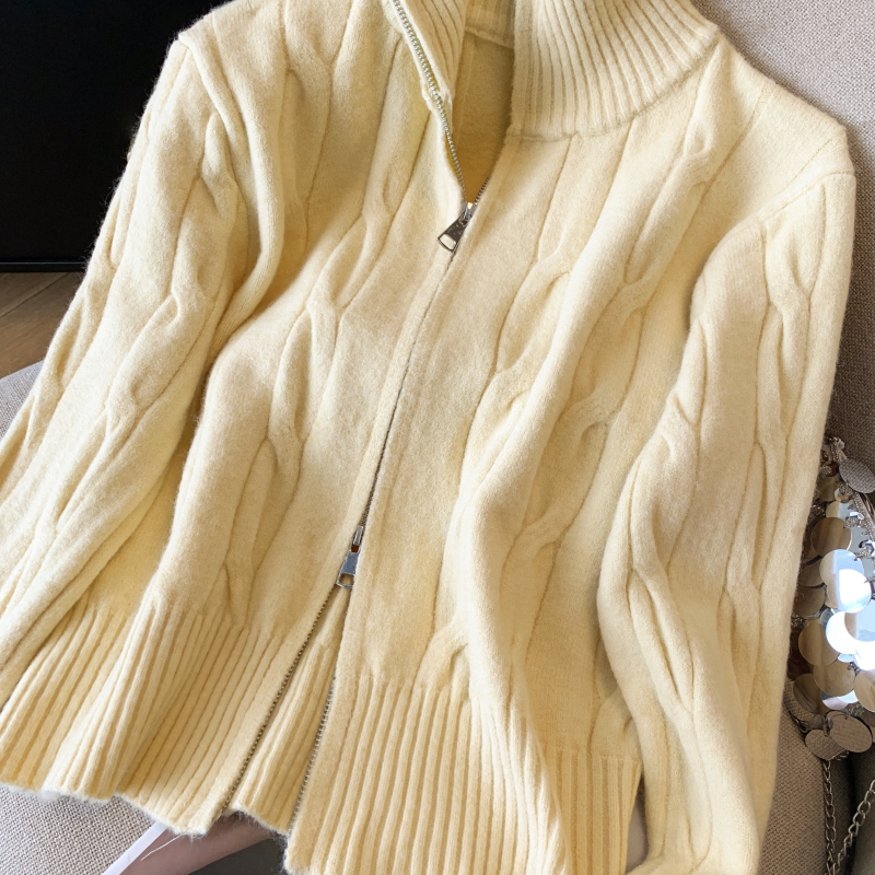 Knitted spring and autumn cardigan short coat for women