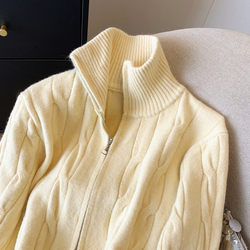Knitted spring and autumn cardigan short coat for women