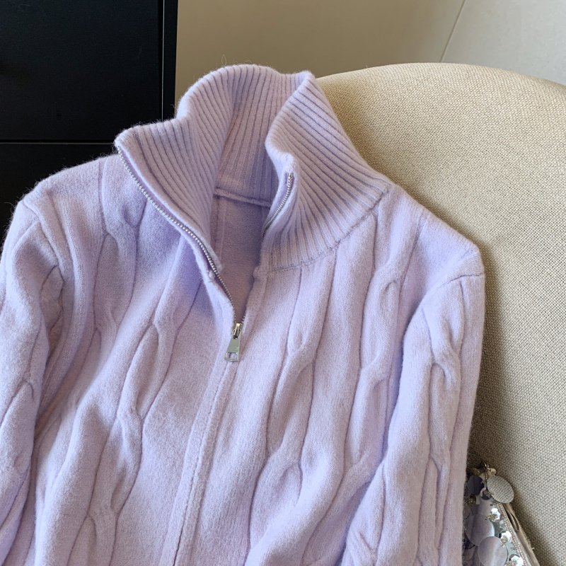 Knitted spring and autumn cardigan short coat for women