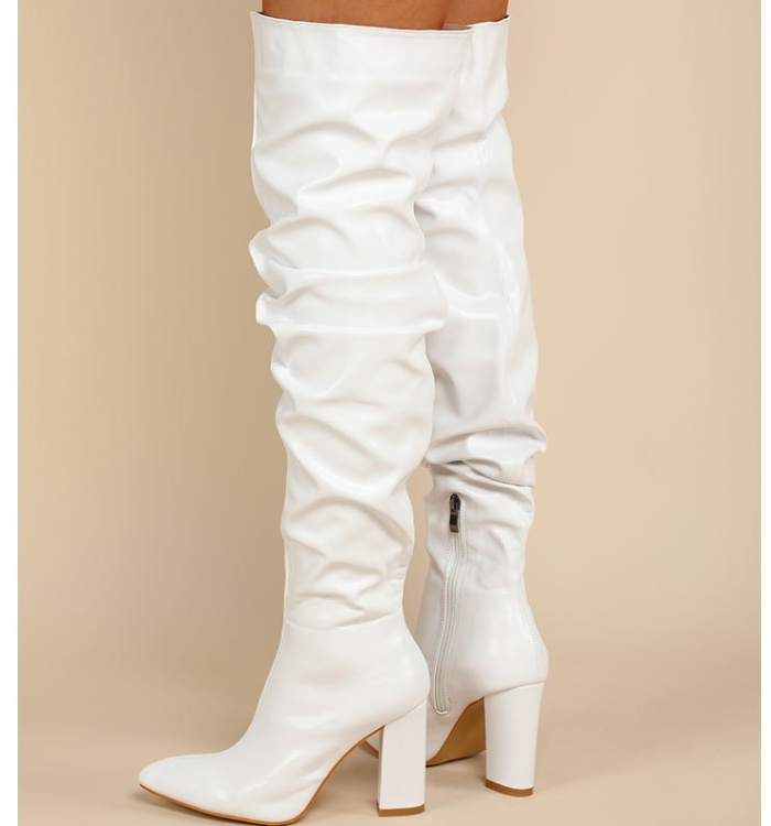 Fold women's boots long tube thigh boots