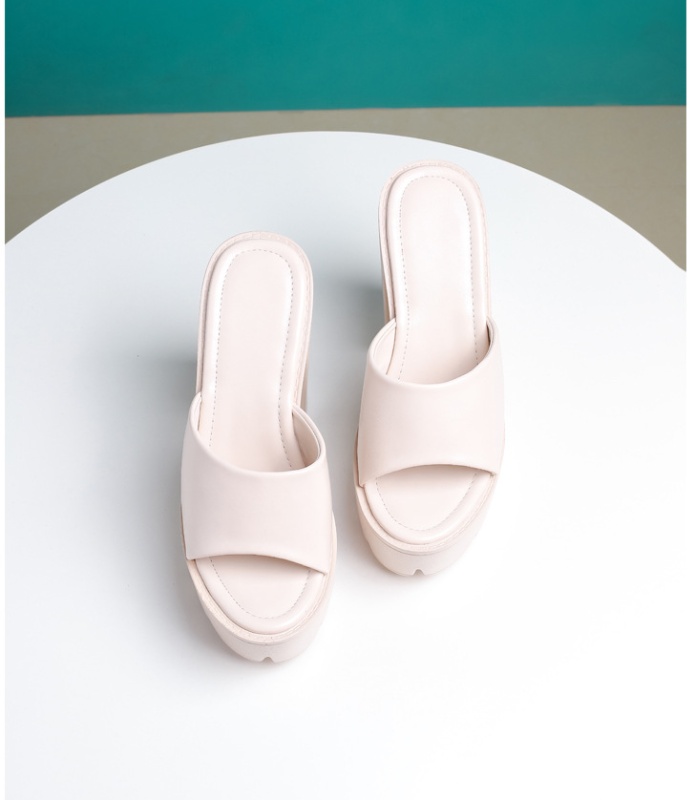 Fish mouth high-heeled slippers European style platform
