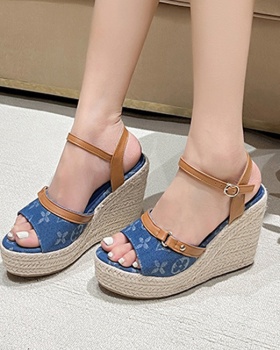 Open toe autumn weaving slipsole sandals