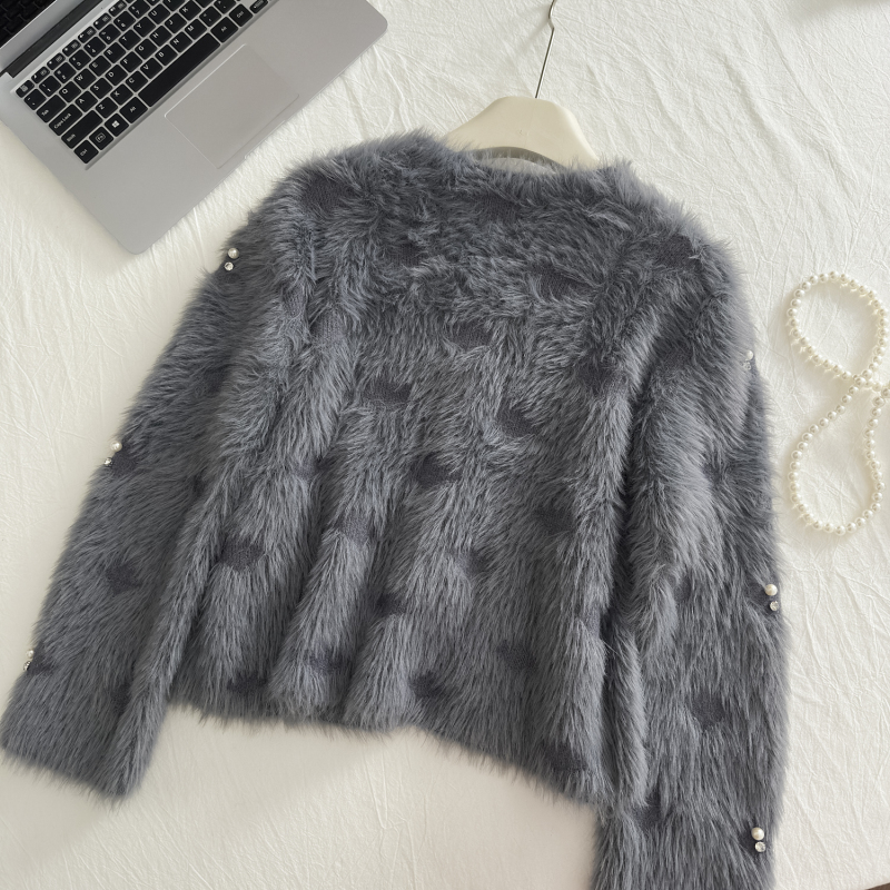 Mink velvet beading tops Western style coat for women