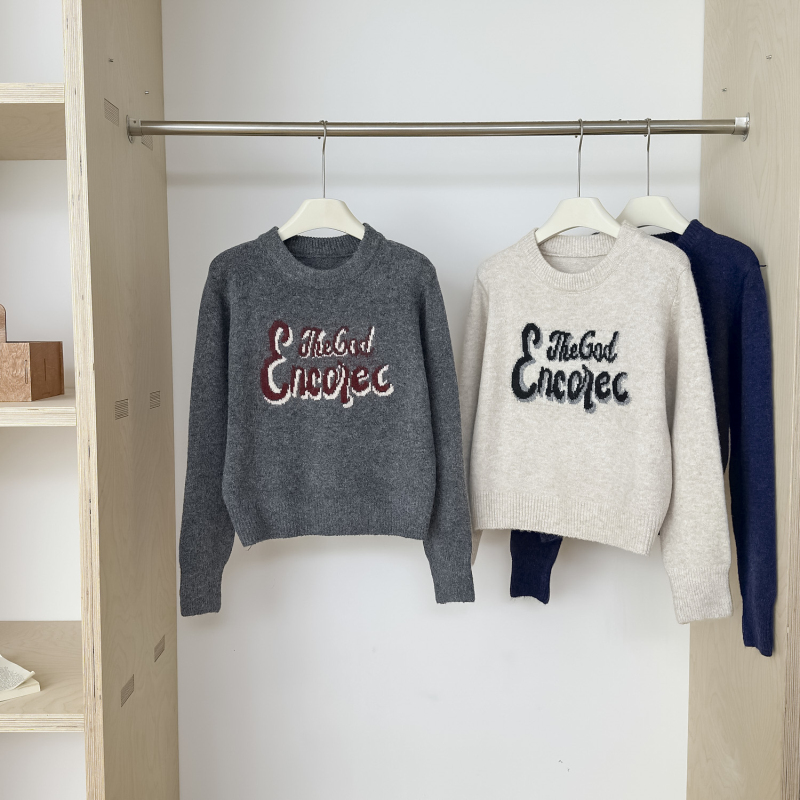 Lazy Casual wool pullover letters sweater