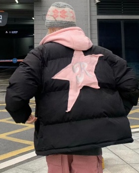 Casual loose bread clothing Pseudo-two cotton coat for women
