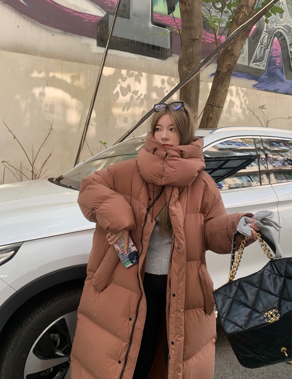 Long winter cotton coat down pure bread clothing