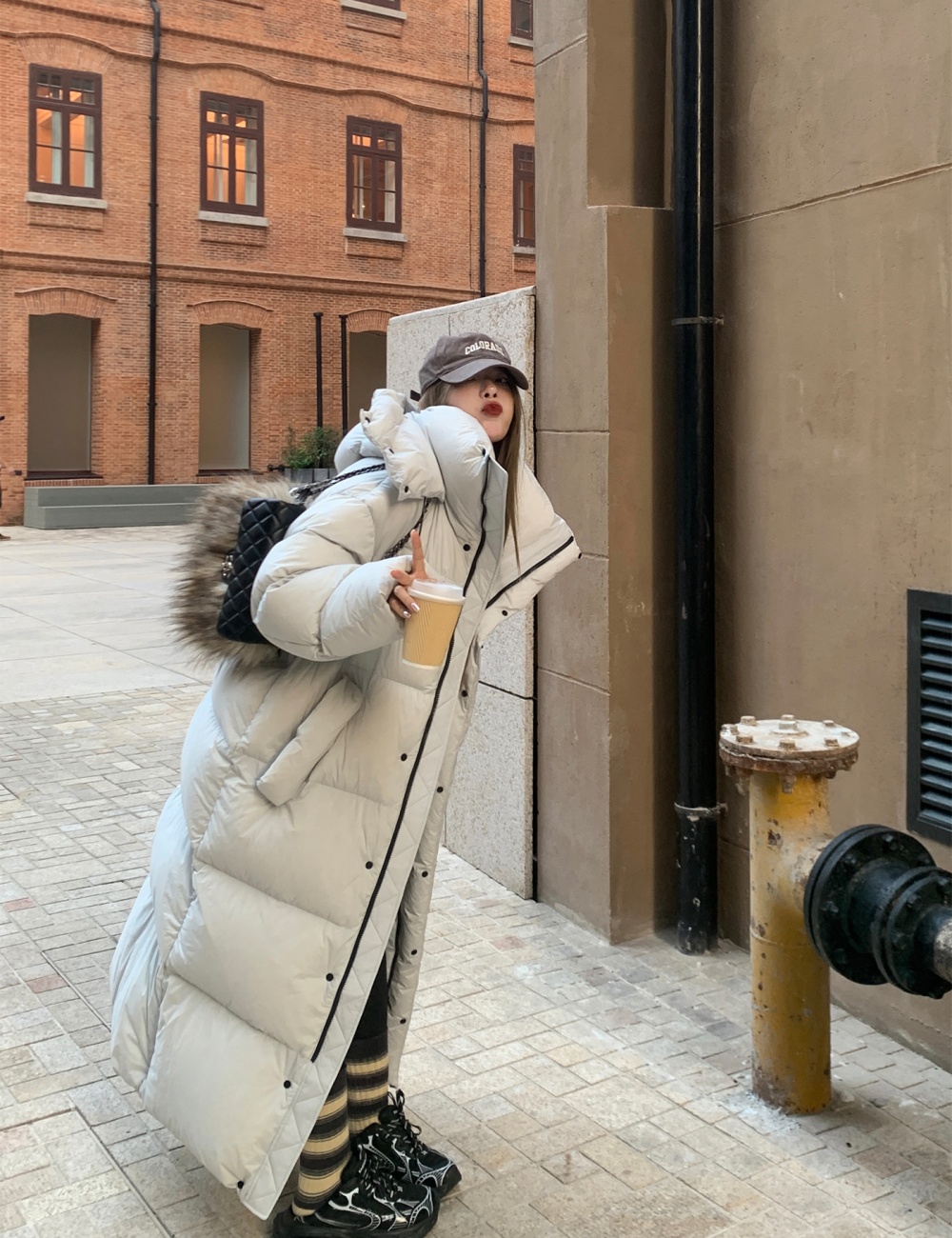 Long winter cotton coat down pure bread clothing
