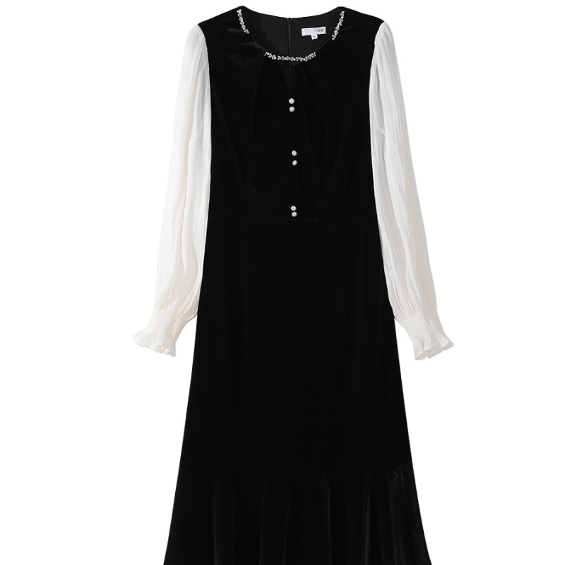 Mermaid Pseudo-two Hepburn style dress for women