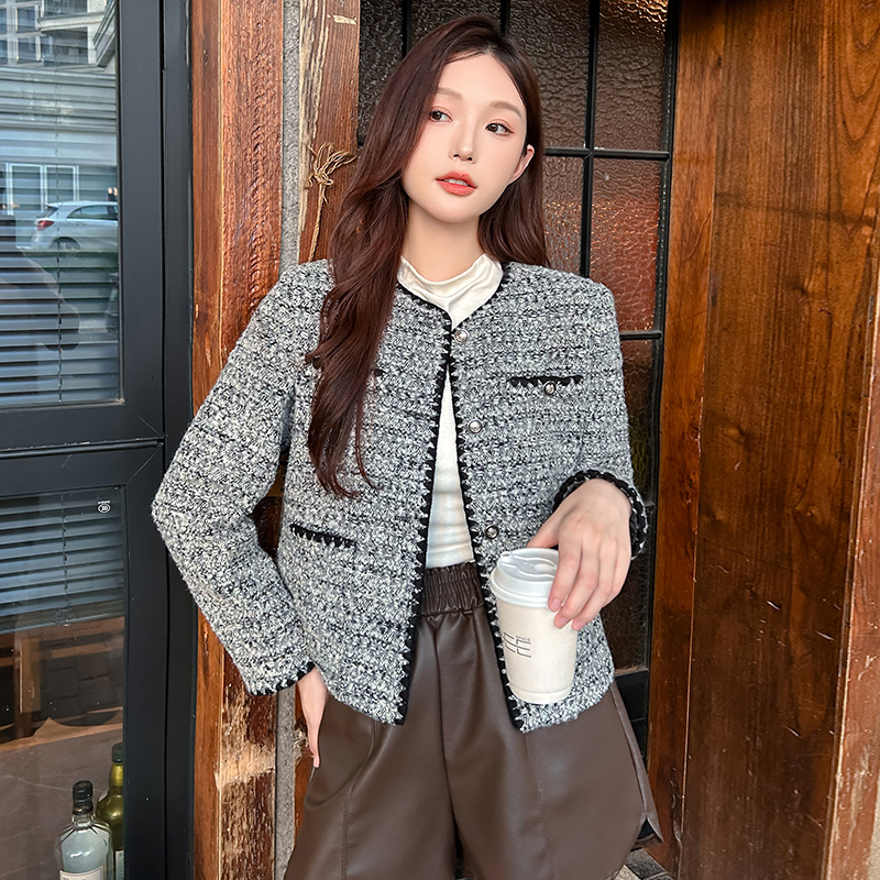 Coarse flower ladies coat fashion tops for women