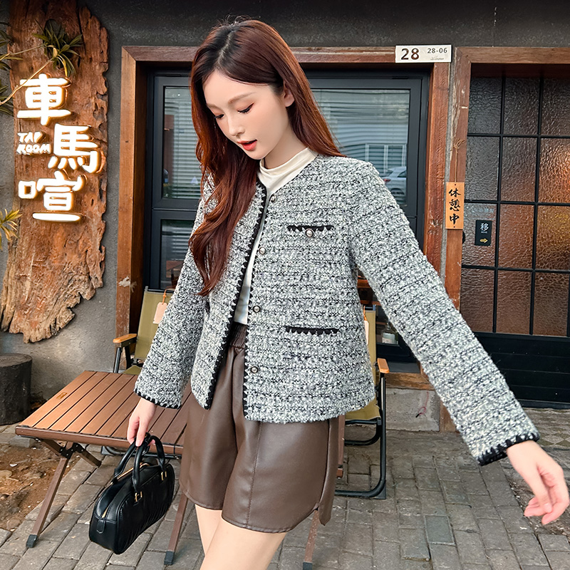 Coarse flower ladies coat fashion tops for women