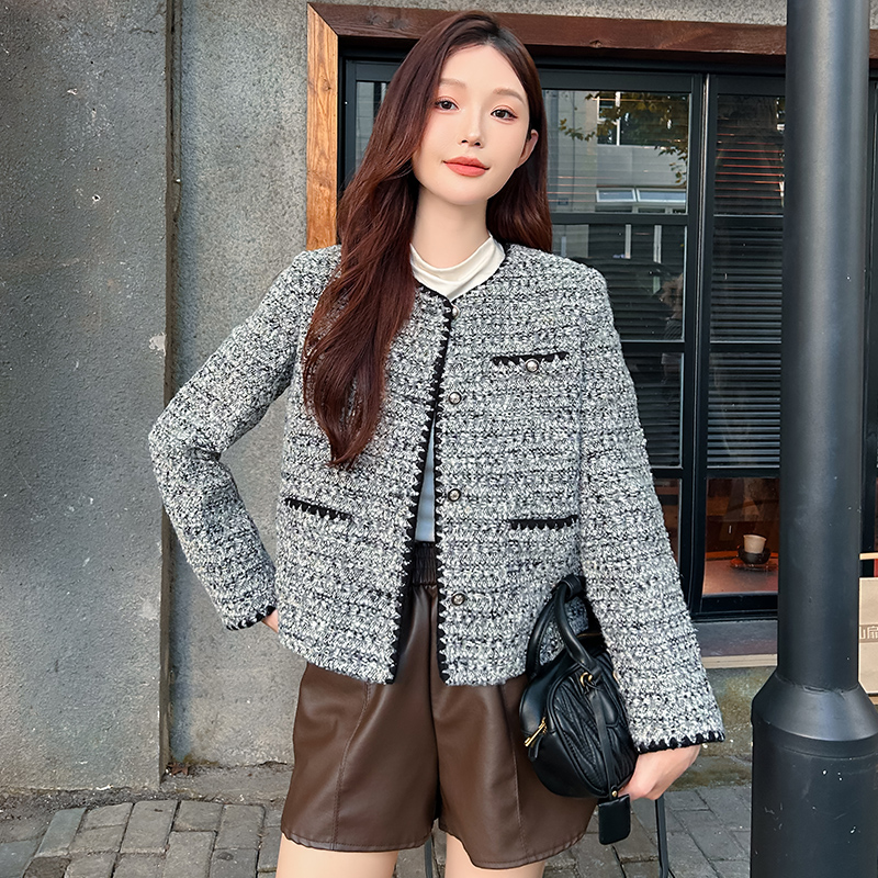 Coarse flower ladies coat fashion tops for women