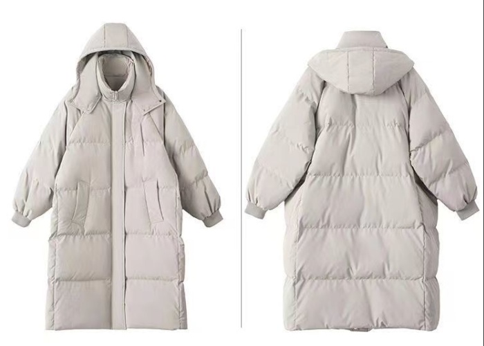Loose exceed knee coat down thick cotton coat for women