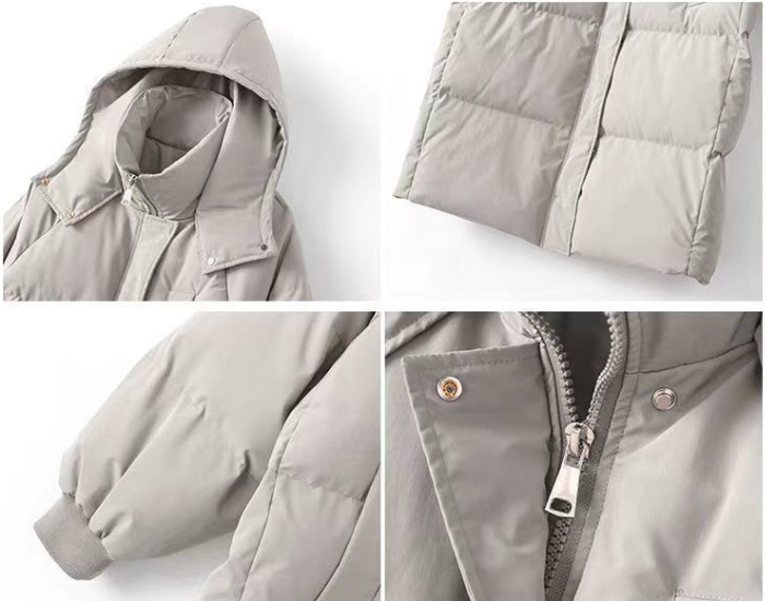 Loose exceed knee coat down thick cotton coat for women