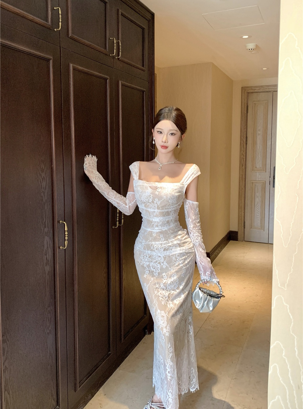 Sling crochet dress small enticement long dress for women