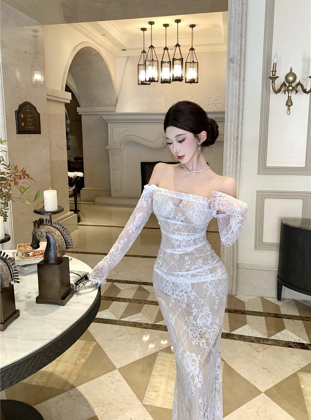 Sling crochet dress small enticement long dress for women