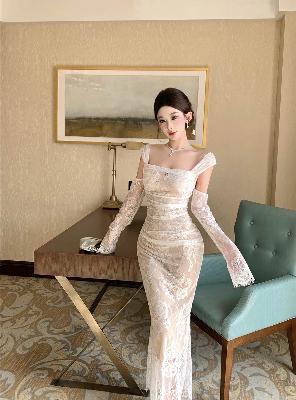 Sling crochet dress small enticement long dress for women