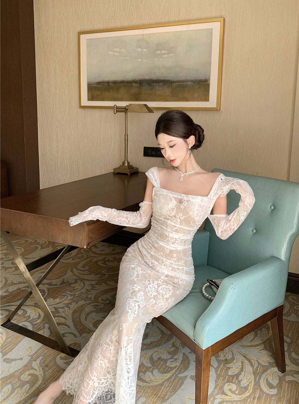 Sling crochet dress small enticement long dress for women