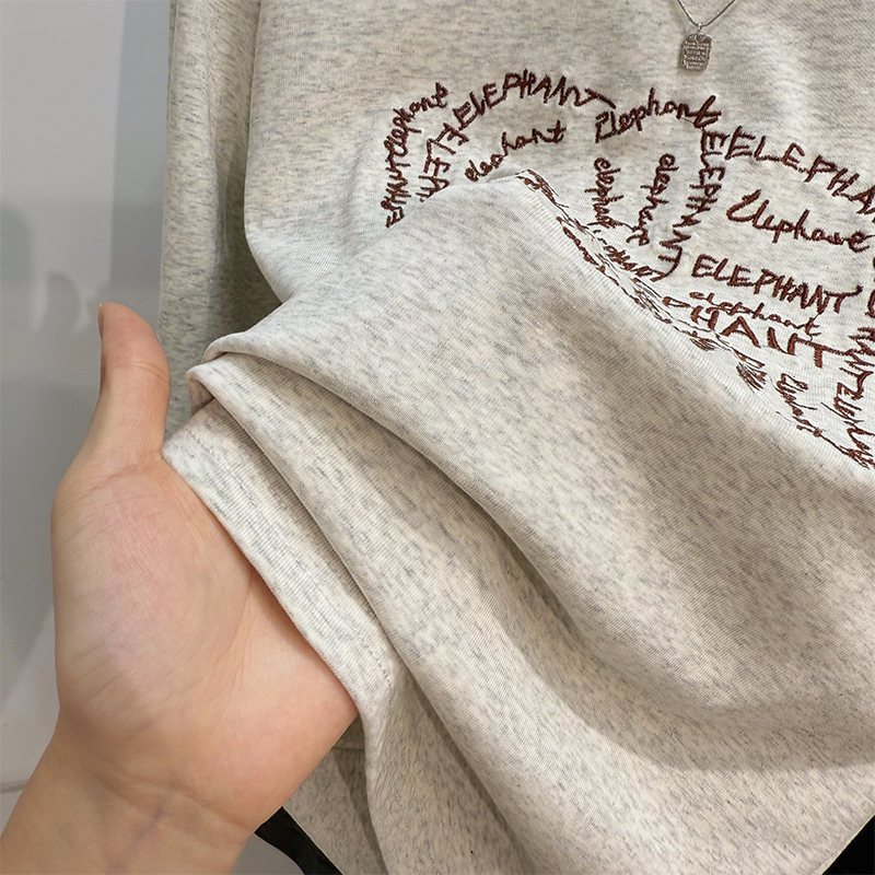 Loose long sleeve T-shirt thin round neck tops for women