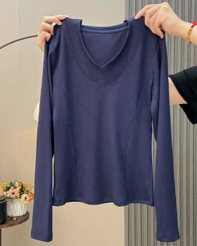 Basis close-fitting T-shirt Korean style tops for women
