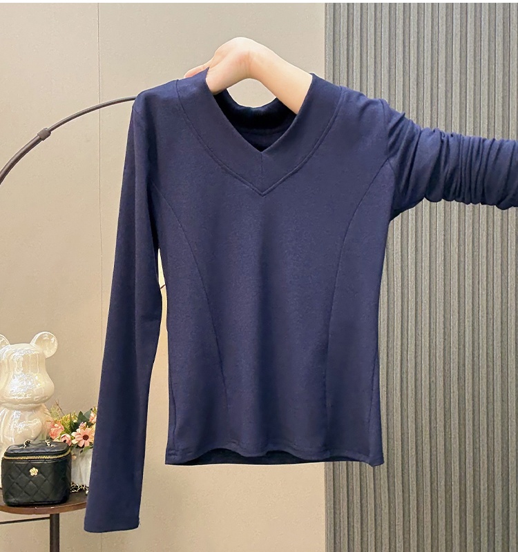 Basis close-fitting T-shirt Korean style tops for women
