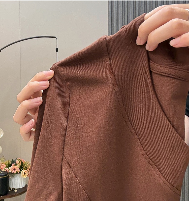 Basis close-fitting T-shirt Korean style tops for women