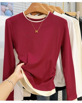 Mixed colors bottoming shirt short tops for women