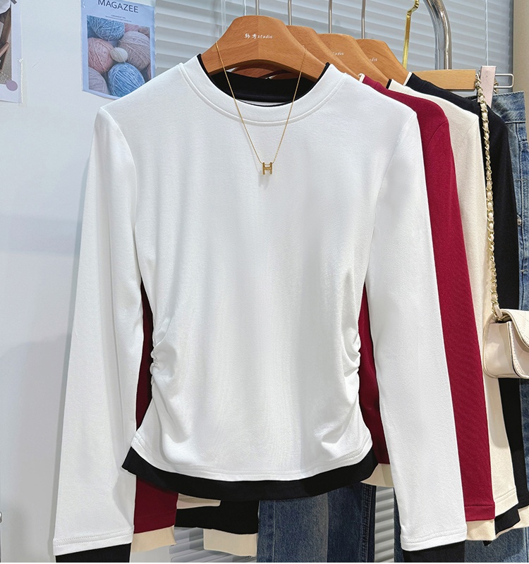Mixed colors bottoming shirt short tops for women
