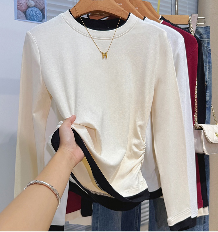 Mixed colors bottoming shirt short tops for women