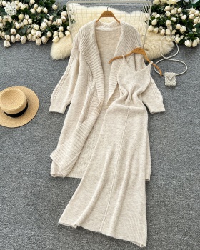 Loose dress autumn cardigan 2pcs set for women