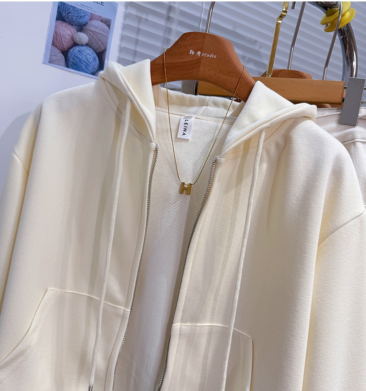 Autumn and winter hooded hoodie short sports tops for women