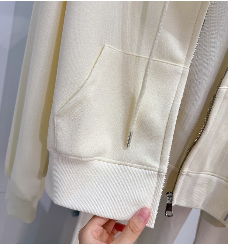 Autumn and winter hooded hoodie short sports tops for women