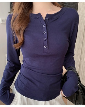 Short T-shirt pinched waist bottoming shirt for women