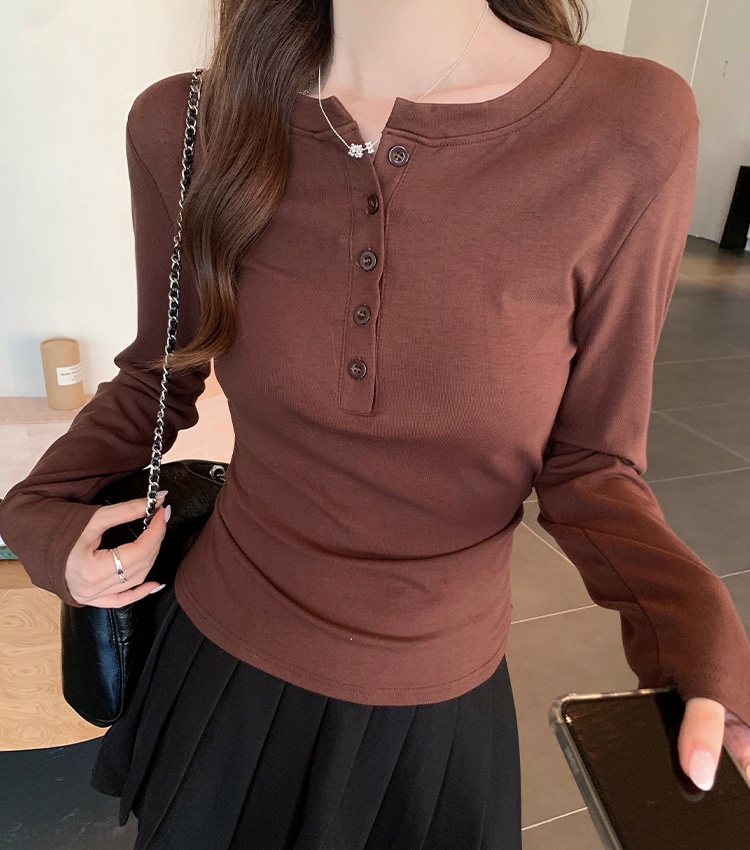 Short T-shirt pinched waist bottoming shirt for women