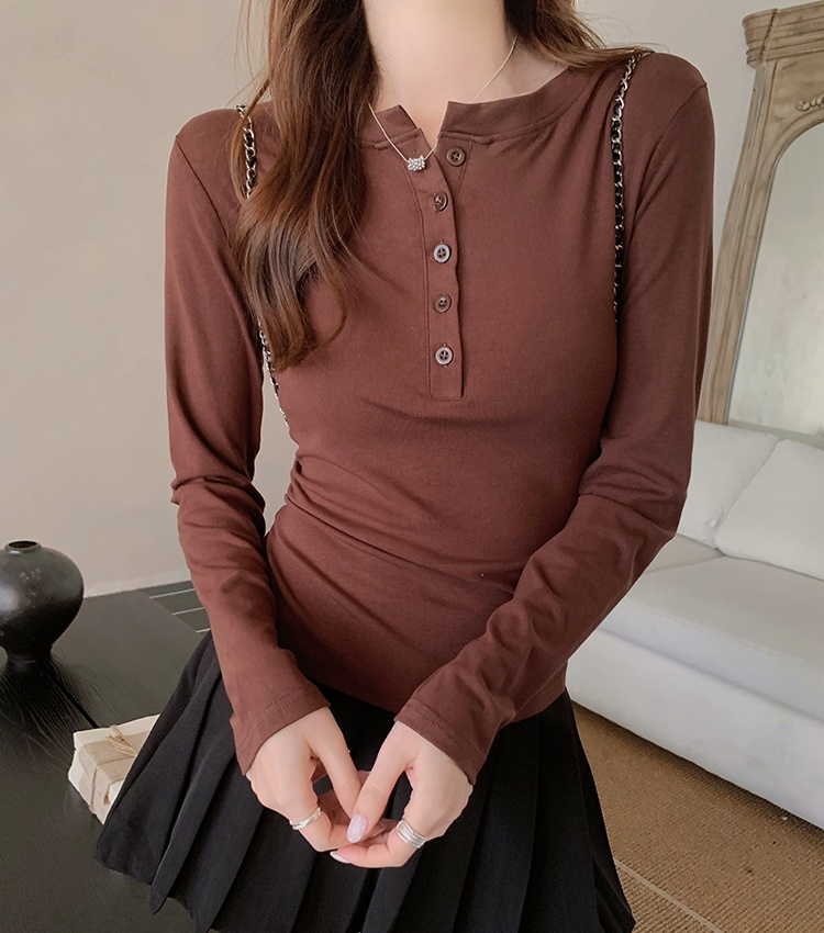 Short T-shirt pinched waist bottoming shirt for women