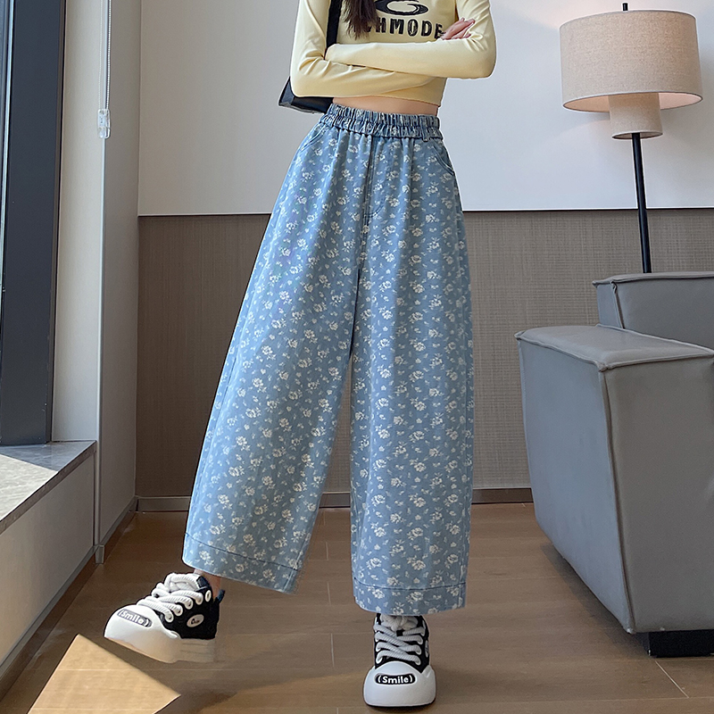 Washed pants nine tenths cross pants for women
