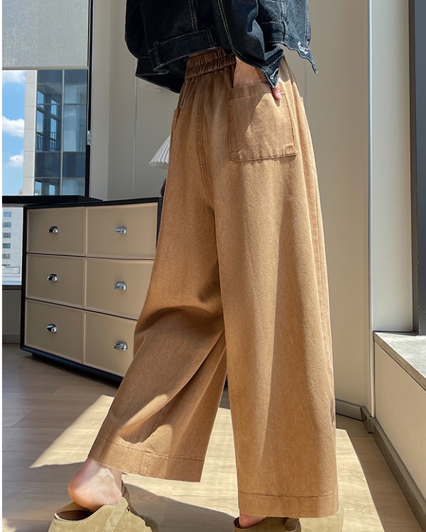 Washed pants nine tenths cross pants for women
