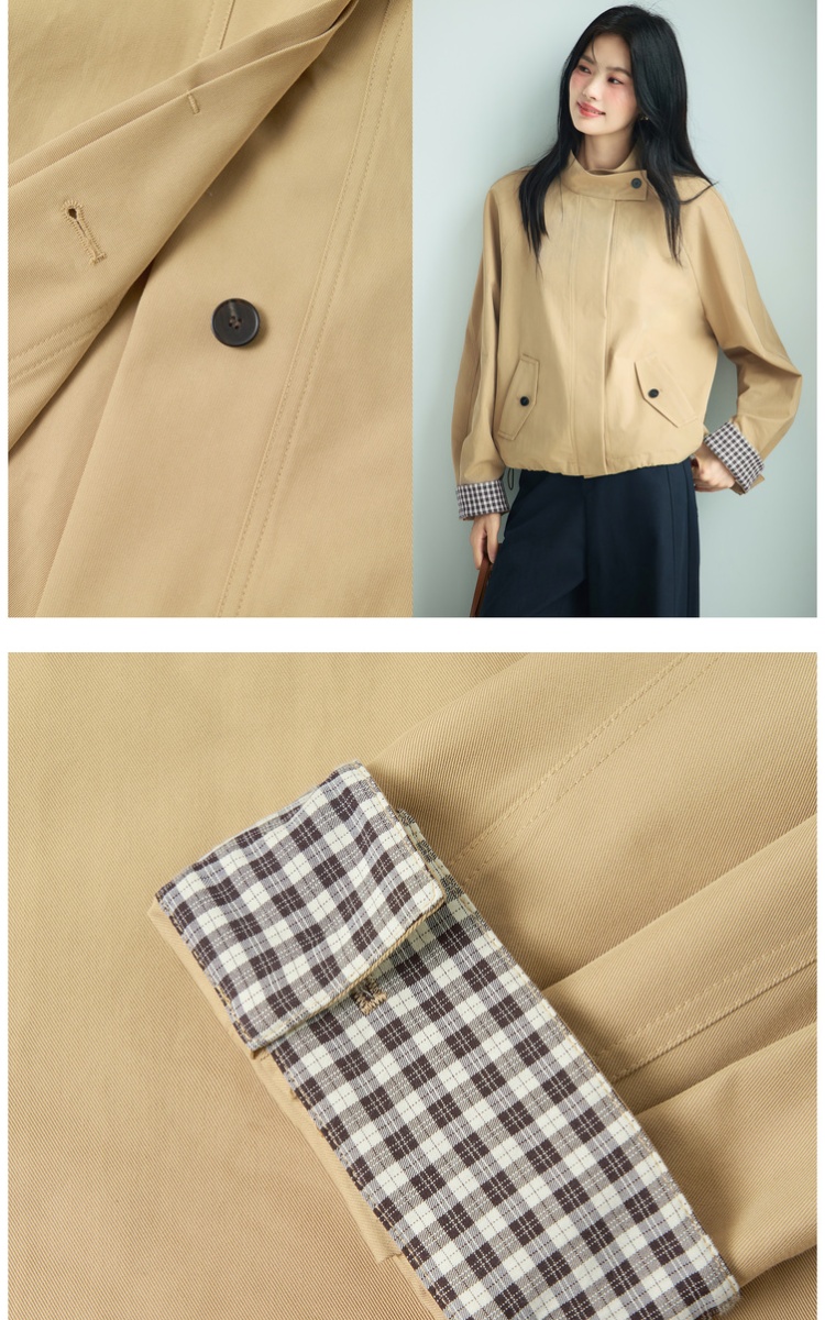 Cuff flanging cstand collar fashion windbreaker