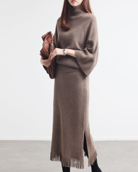 All-match autumn sweater Korean style skirt 2pcs set for women