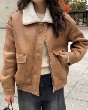 Korean style liner jacket velvet jacket down coat for women