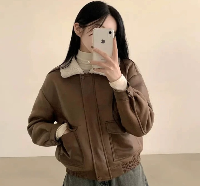 Korean style liner jacket velvet jacket down coat for women