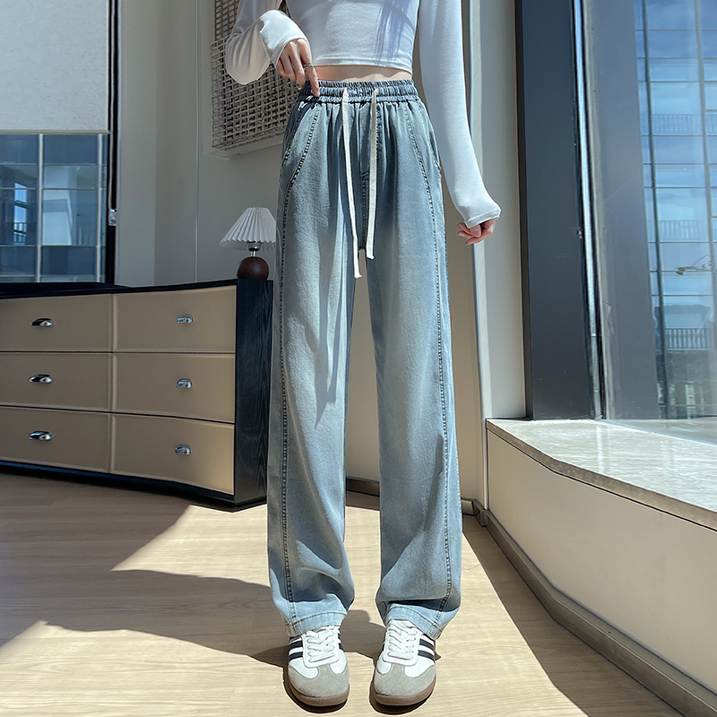 American style thin work clothing straight jeans for women